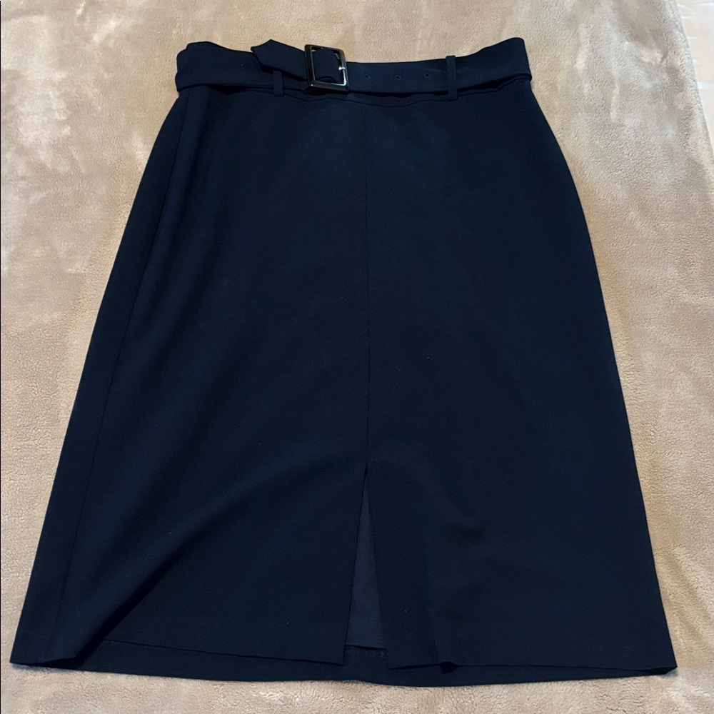 Banana Republic Navy Belted Pencil Skirt